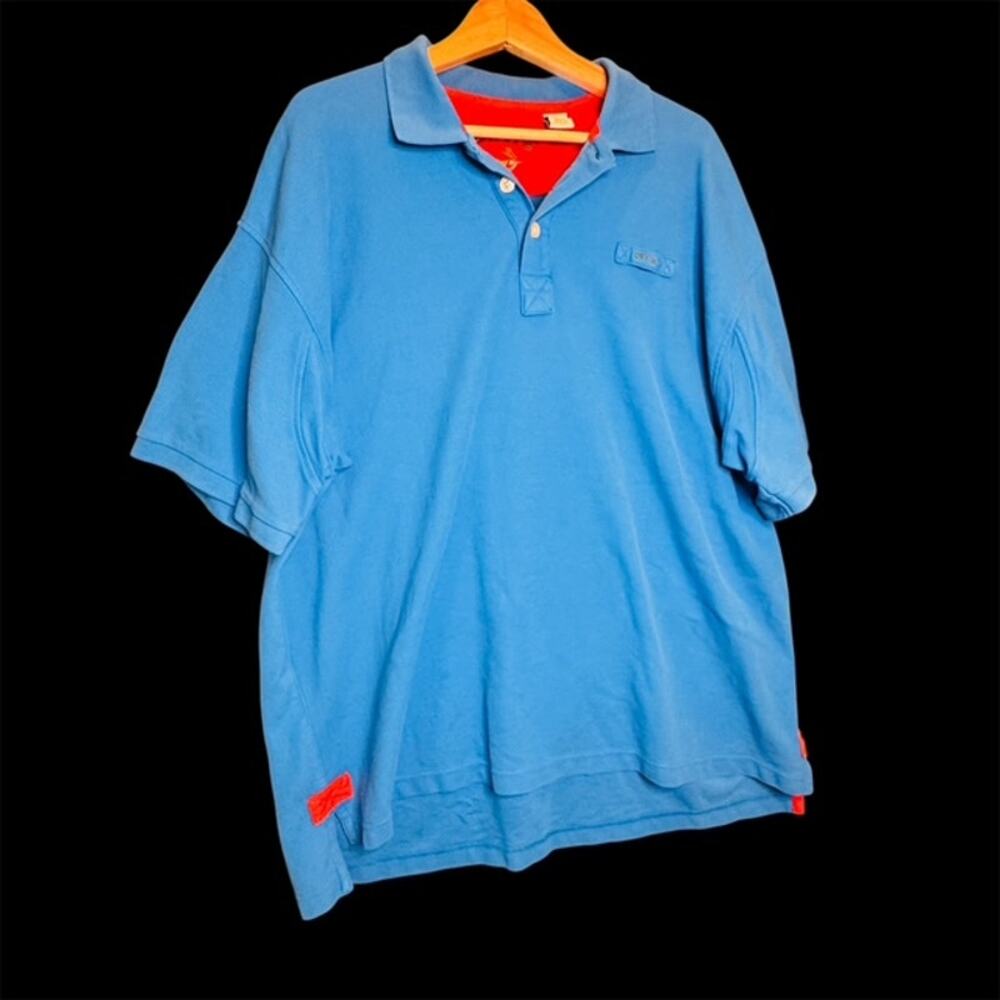 Orvis Angler's Performance Fishing Polo Shirt Blue Men's XL Trout Embroidery